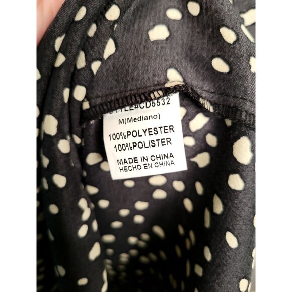 Crescent Women's Medium V-Neck Sleeveless Midi Slip Dress  Black Tan - Picture 5 of 8